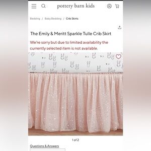 Pottery Barn Kids The Emily & Meritt Sparkle Tulle Crib Skirt